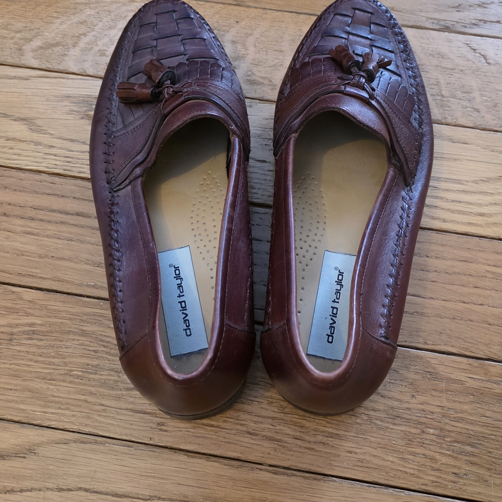 David Taylor Maroon Loafers with Tassel Detail